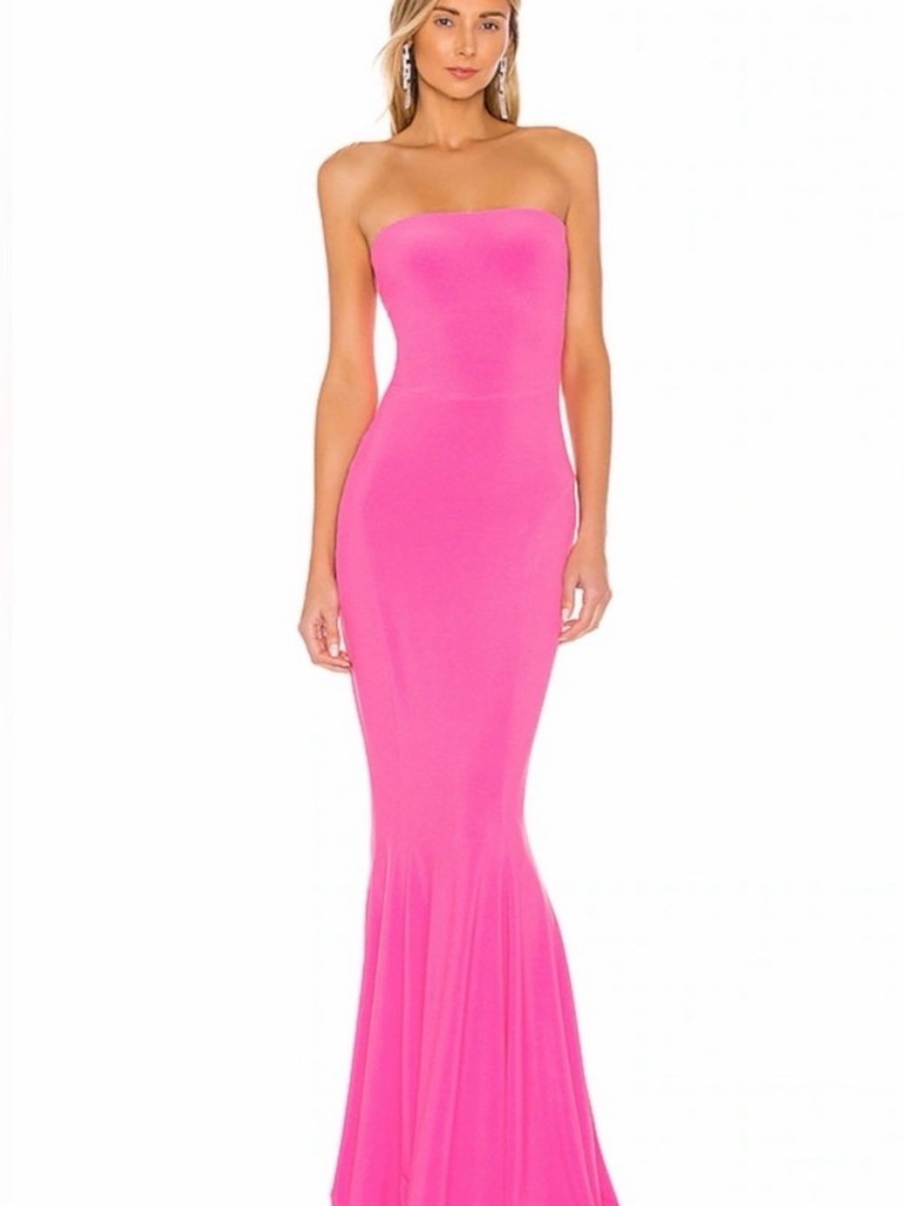 Norma Kamali Strapless Fishtail Gown in Orchid Pink